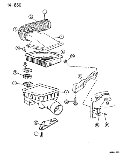 1994 Dodge Caravan Air Cleaner Diagram 3 - Thumbnail