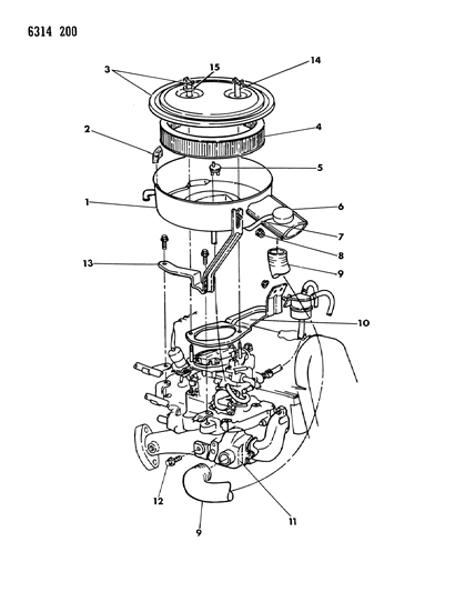 1987 Dodge Dakota Air Cleaner Diagram 1 - Thumbnail