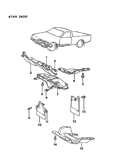 1984 Dodge Ram 50 Mud Guards - Protectors & Splash Shields Diagram