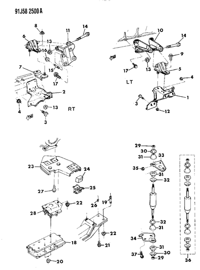 1992 Jeep Comanche Engine Mounting Diagram 1 - Thumbnail
