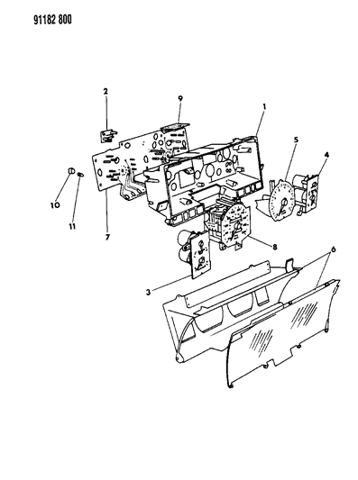 1991 Chrysler LeBaron Sedan Instrument Panel Cluster Diagram