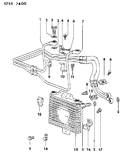 1986 Chrysler Conquest Engine Oil Cooler Diagram 2 - Thumbnail