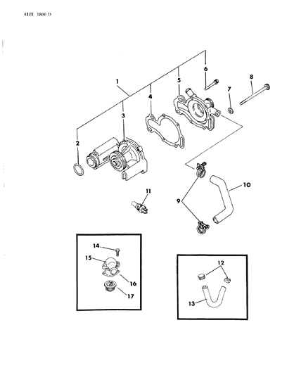 1984 Dodge Rampage Water Pump & Related Parts Diagram 3 - Thumbnail