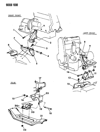 1993 Dodge Dakota Rear Bracket Diagram for 52007145