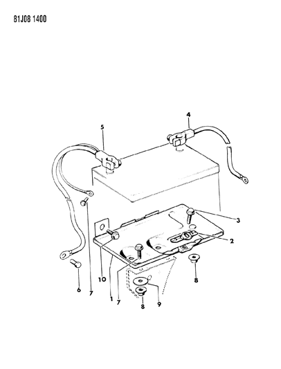 1986 Jeep J20 Battery Trays & Cables Diagram 4 - Thumbnail