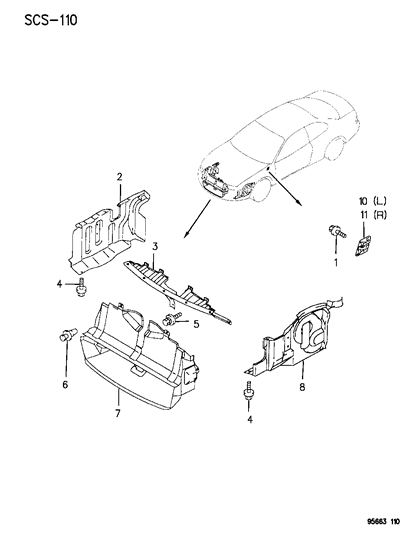 1996 Chrysler Sebring Coupe Panels - Loose Diagram