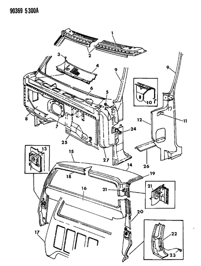 1990 Dodge W250 Reinforcement Diagram for 55344558