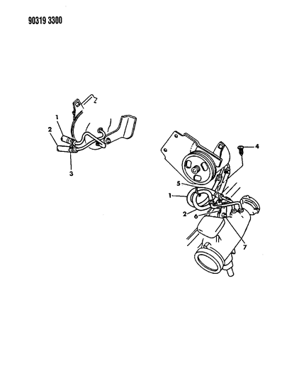 1991 Dodge D150 Power Steering Return Hose Diagram for 52007108
