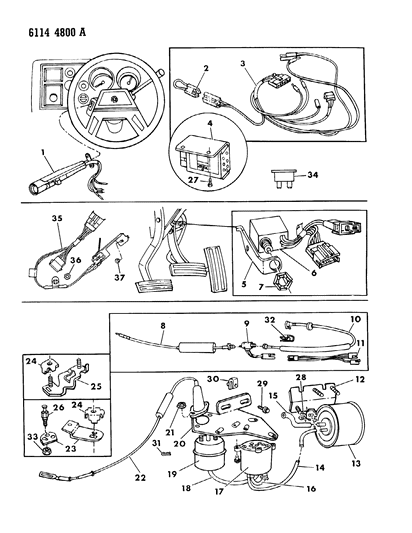 1986 Dodge Omni Cable Clip Diagram for 6025867