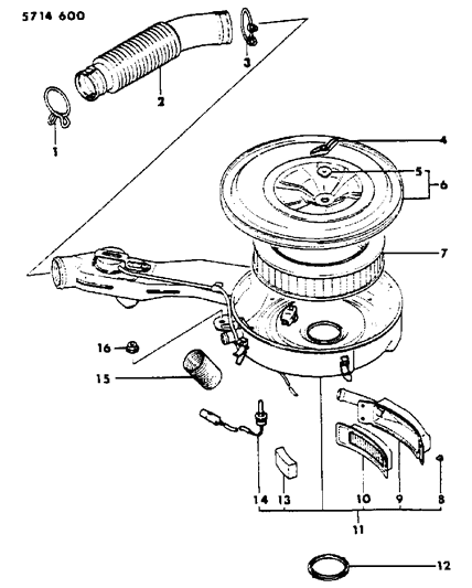 1986 Dodge Ram 50 Air Cleaner Diagram 2 - Thumbnail