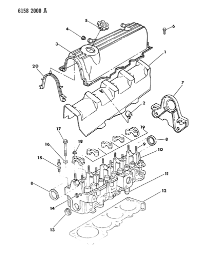 1986 Chrysler LeBaron Base Cylinder Head Diagram 2 - Thumbnail