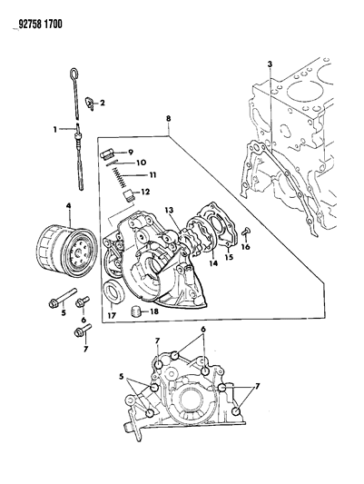 1994 Dodge Colt Oil Pump & Oil Filter Diagram 3 - Thumbnail