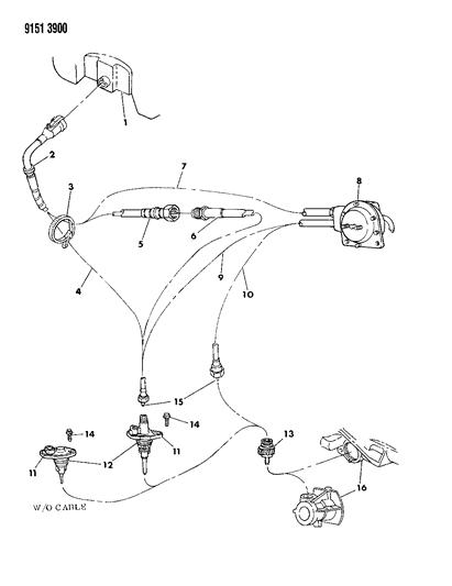 1989 Chrysler LeBaron GTC Cables And Pinion, Speedometer of Automatic Transmission Diagram