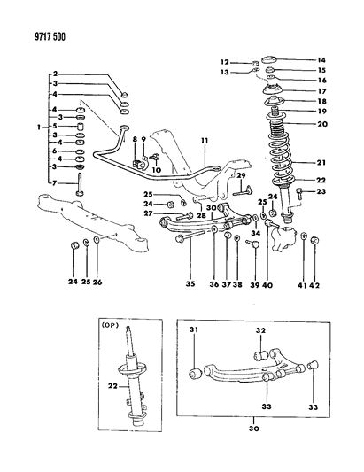 1989 Chrysler Conquest Stop Bumper, Front Diagram for MB349347