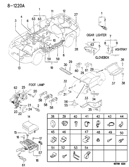 1995 Dodge Stealth Fuse Blade Type 30 Amp, Green, Red Diagram for MS810969