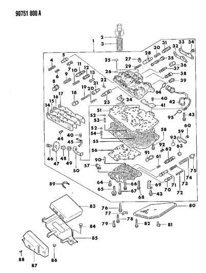 1990 Dodge Ram 50 Extension Screw, Black Diagram for MF453093
