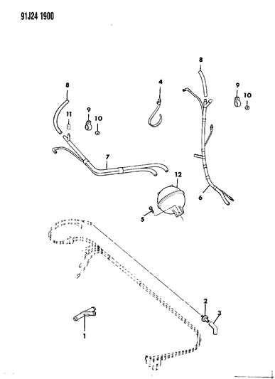 1993 Jeep Cherokee Vacuum Reservoir Diagram for 52004366