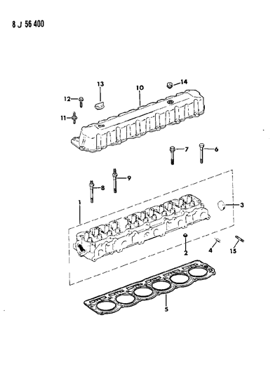 1990 Jeep Comanche Cylinder Head Diagram 2 - Thumbnail
