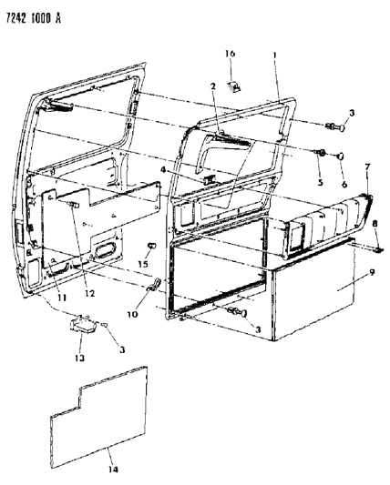 1987 Dodge Caravan Fastener Diagram for 6501301