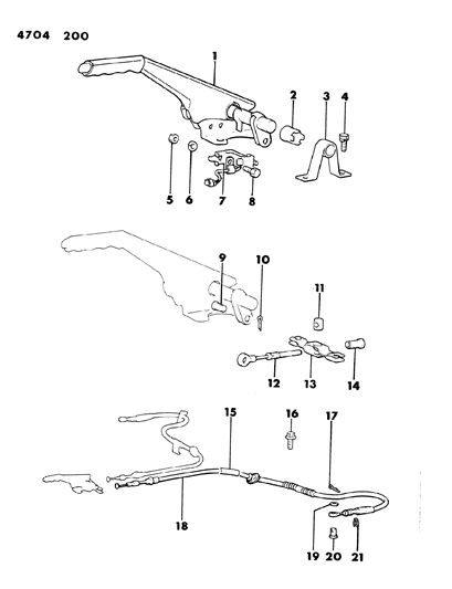 1984 Dodge Colt Brake Park Controls Diagram 1 - Thumbnail