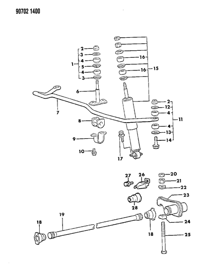 1990 Dodge Ram 50 Stabilizer - Front Diagram 1 - Thumbnail