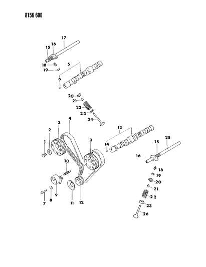 1988 Dodge Caravan Camshaft & Valves Diagram 3 - Thumbnail