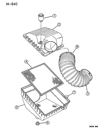 1994 Dodge Ram 2500 Air Cleaner Diagram 3 - Thumbnail
