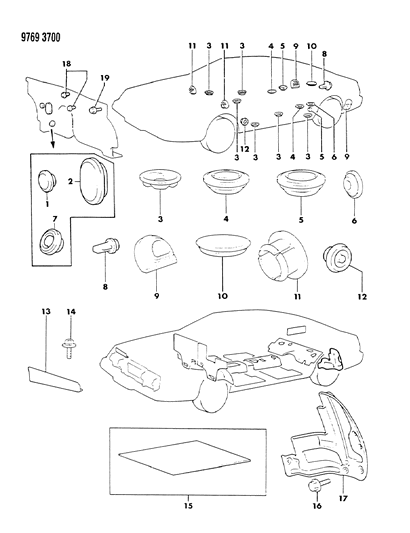 1989 Chrysler Conquest Plug, Floor (50) Diagram for MU670027