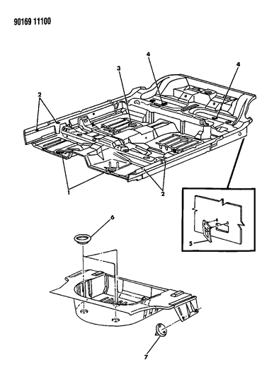 1990 Chrysler New Yorker Base Model Floor Pan Plugs Diagram