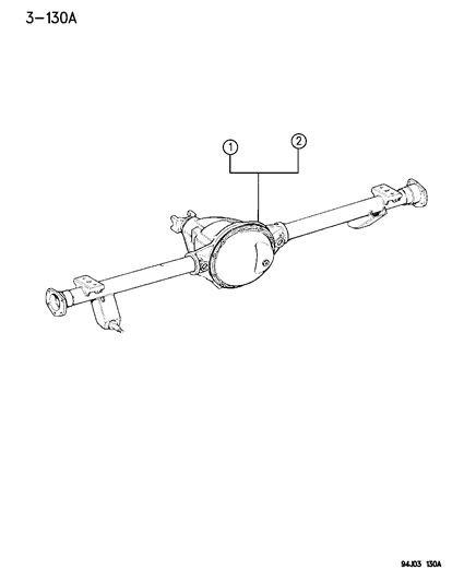 1996 Jeep Cherokee Axle Assembly, Rear Diagram 2 - Thumbnail