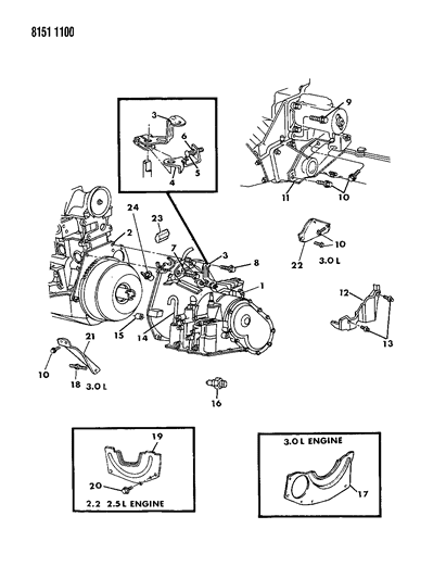 1988 Dodge 600 Transaxle Assembly, 3 Speed Automatic Diagram for RX531099AB