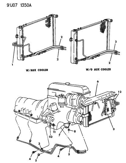 1993 Jeep Grand Cherokee Oil Cooler Lines Diagram 1 - Thumbnail
