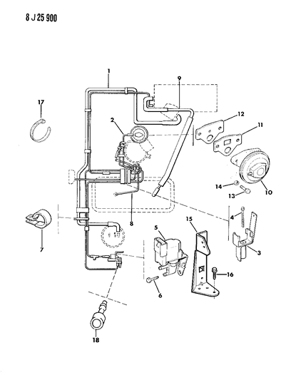 1990 Jeep Comanche Emission Controls Diagram 1 - Thumbnail
