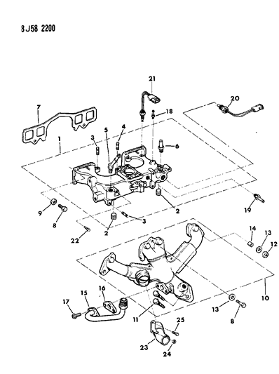1989 Jeep Wrangler Sensor, Coolant Temperature Diagram for 33002383