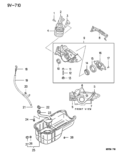 1995 Dodge Stealth Front Cover Diagram for MD154251