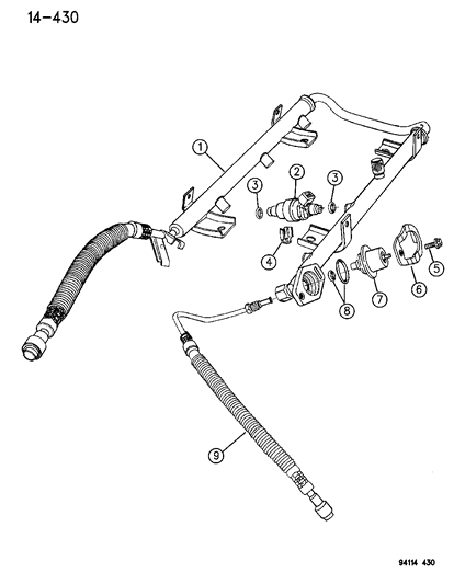 1994 Dodge Caravan Injector Diagram for 4612402