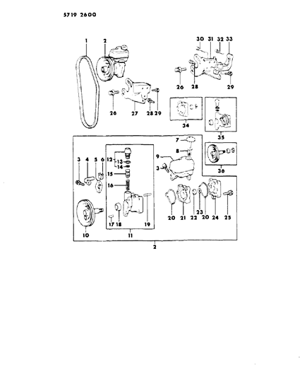 1986 Dodge Ram 50 Power Steering Pump Diagram 2 - Thumbnail