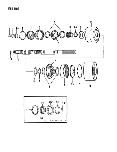 1989 Dodge D150 Gear Train & Output Shaft Diagram 2 - Thumbnail