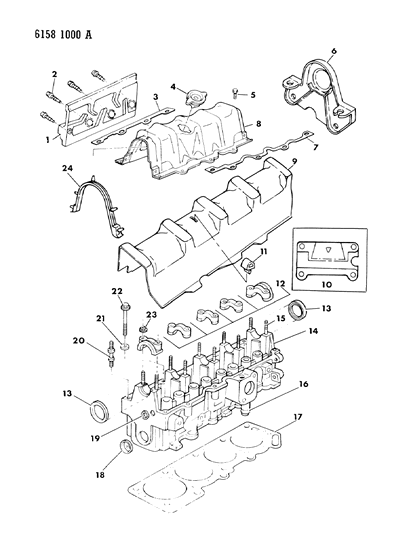 1986 Chrysler LeBaron Base Cylinder Head Diagram 1 - Thumbnail