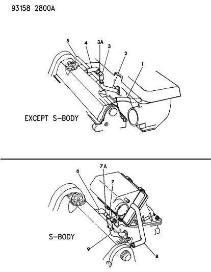 1993 Chrysler LeBaron GTC Crankcase Ventilation Diagram 1 - Thumbnail