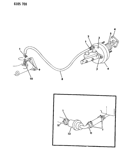 1986 Chrysler LeBaron Base Booster, Power Brake Diagram