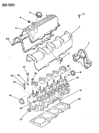 1989 Dodge Dakota Cylinder Head Diagram 1 - Thumbnail