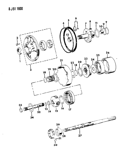 1987 Jeep J20 Seal, O - Ring Front Pump Housing Diagram for 1942021