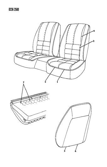 1988 Dodge Daytona Rear Seat Diagram 3 - Thumbnail