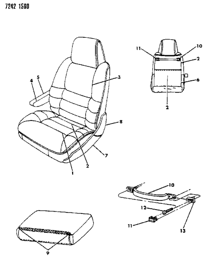 1987 Dodge Caravan Front Seat Diagram 6 - Thumbnail