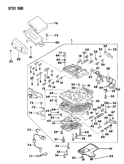 1991 Dodge Colt Valve Body & Components Diagram 2 - Thumbnail