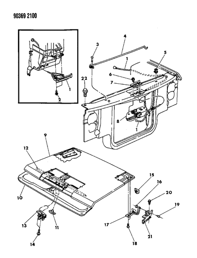 1992 Dodge Dakota Release Cable Diagram for 55026854