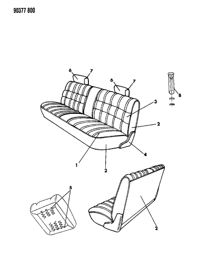 1993 Dodge Dakota Front Seat Diagram 3 - Thumbnail