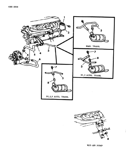 1984 Dodge Ram Wagon Air Pump Tubing Diagram 1 - Thumbnail