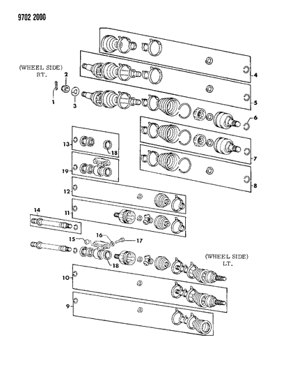 1989 Dodge Colt Inner Boot, Front Diagram for MB526907
